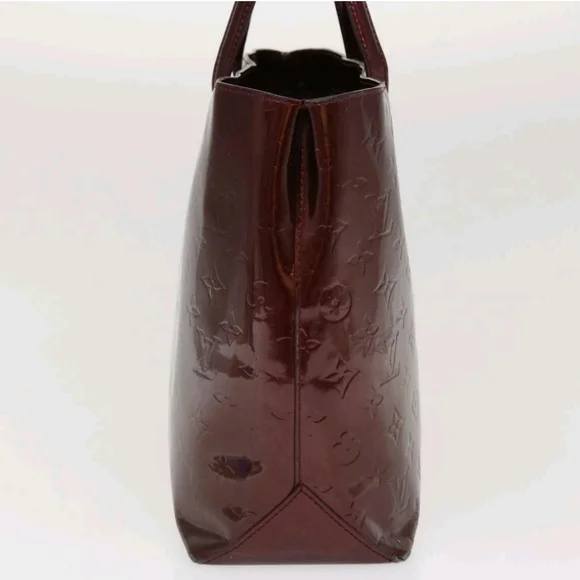 LOUIS VUITTON Rouge Fauviste Monogram Vernis Wilshire MM Tote Bag
